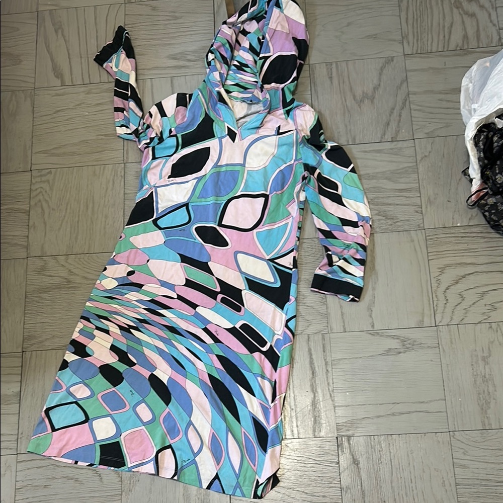 Emilio Pucci Multicolor Geometric Pattern Dress